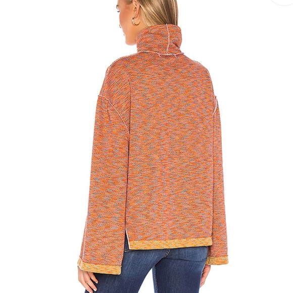 NWT Free People Sunny Days Turtle Neck in Orange - Picture 4 of 10